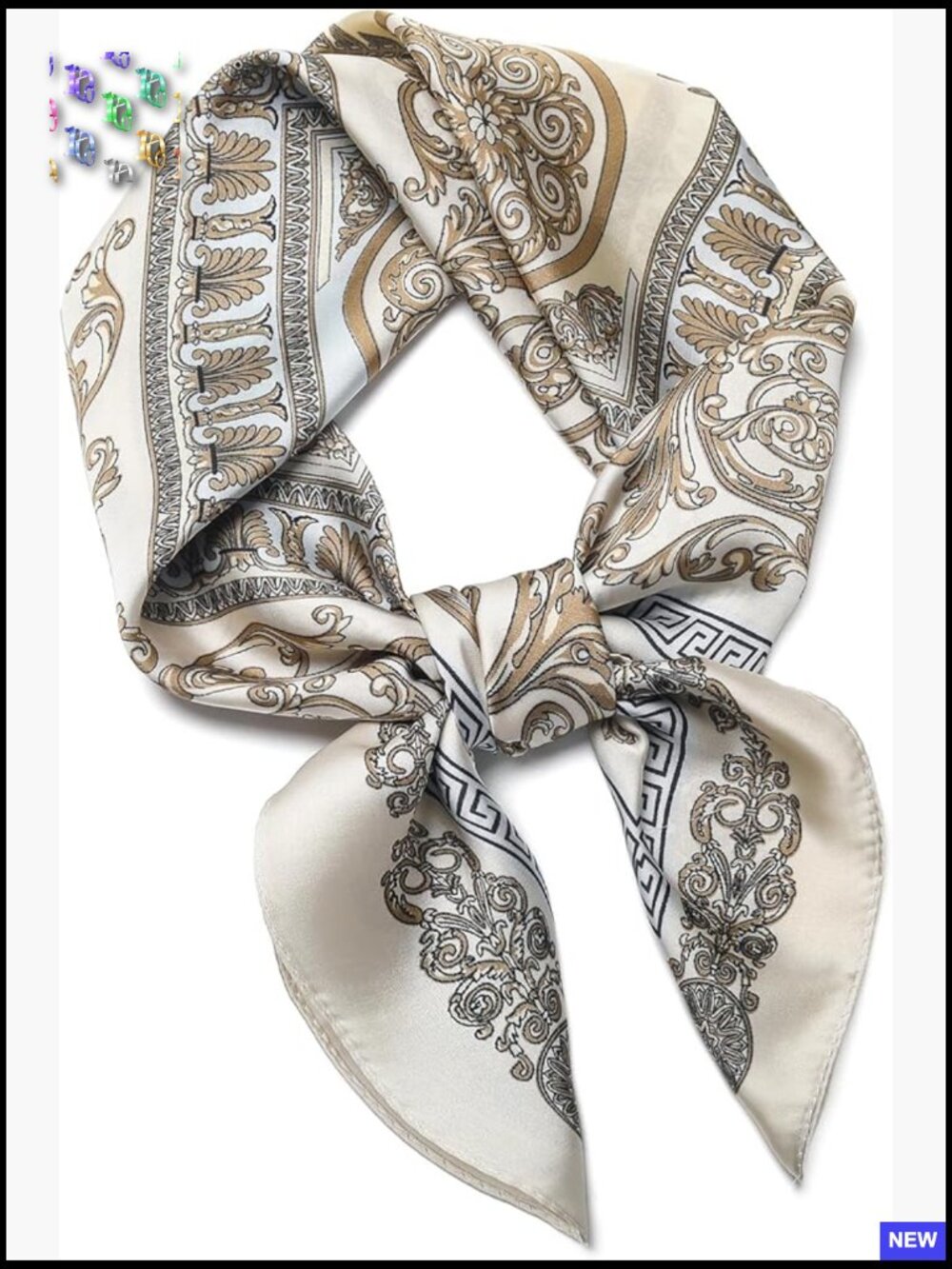 27" Silk Neck Scarf Square Satin Fashion Scarf Classic Chic Hair Bag Scarf